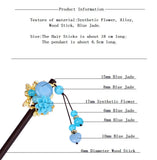 Ancient Court Powder Crystal Hair Sticks for Hanfu