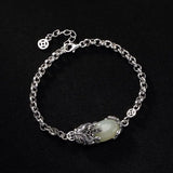 Ancient Pixiu Retro Hetian Jade Craft Charm Women's Silver Jewelry