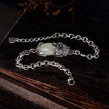 Ancient Pixiu Hetian Jade Craft Charm Women's Silver Jewelry