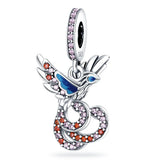 Christmas Tree Heart Angel Pendant Chain Dangle Rose Bead S925