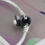 Circular Clasp Snake Chain Bracelet 925 Sterling Silver Bead Charm DIY Jewelry