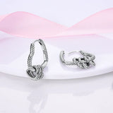 925 Sterling Silver Hoop Earrings Star Heart Snake Pattern Round Shape