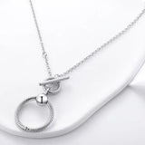 925 Silver Circle Necklace for Women Charm Beads Jewelry
