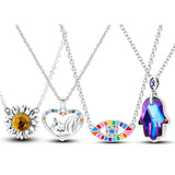 925 Sterling Silver Circle Necklace for Women - Wedding Birthday Jewelry