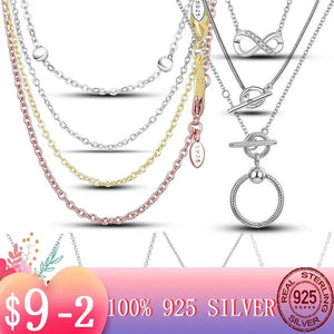 925 Sterling Silver Circle Necklace for Women - Wedding Birthday Jewelry