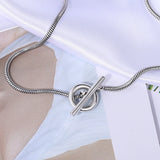 925 Sterling Silver Circle Necklace for Women - Wedding Birthday Jewelry
