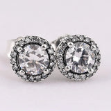 Clear Crystal Stud Earring 925 Silver Wedding Gift DIY Jewelry