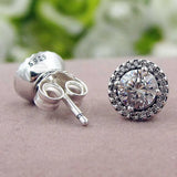 Clear Crystal Stud Earring 925 Silver Wedding Gift DIY Jewelry