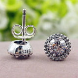 Clear Crystal Stud Earring 925 Silver Wedding Gift DIY Jewelry