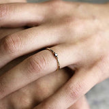 Single Diamond Ladies Flat Ring Adjustable Silver Jewelry