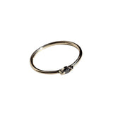 Single Diamond Ladies Flat Ring Adjustable Silver Jewelry