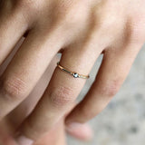 Single Diamond Ladies Flat Ring Adjustable Silver Jewelry
