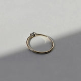 Single Diamond Ladies Flat Ring Adjustable Silver Jewelry
