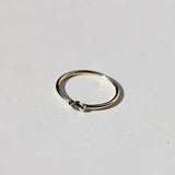Single Diamond Ladies Flat Ring Adjustable Silver Jewelry