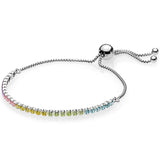 Classic Tennis Sparkling Strand Bracelet 925 Sterling Silver Charm Jewelry DIY