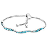 Classic Tennis Sparkling Strand Bracelet 925 Sterling Silver Charm Jewelry DIY