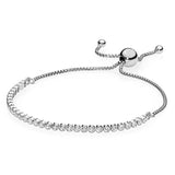 Classic Tennis Sparkling Strand Bracelet 925 Sterling Silver Charm Jewelry DIY