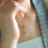 Clover Necklace with Hetain Jade Pendant