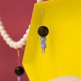 Glass Ball Astronaut Lady Dangle Earrings for Women