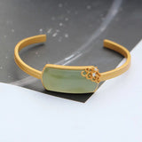 S925 Sterling Silver Hetian Jade Gray Jade Xiangyun Open-End