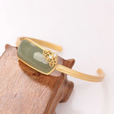 S925 Sterling Silver Hetian Jade Gray Jade Xiangyun Open-End