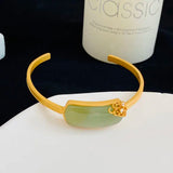 S925 Sterling Silver Hetian Jade Gray Jade Xiangyun Open-End