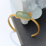 S925 Sterling Silver Hetian Jade Gray Jade Xiangyun Open-End
