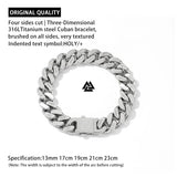 Cross Stainless Steel Cuban Bracelet Brushed Frosted Couple Gift