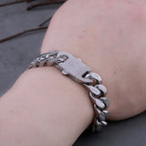 Cross Stainless Steel Cuban Bracelet Brushed Frosted Couple Gift