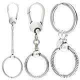 925 Sterling Silver Crown Bag Charm Holder Key Ring