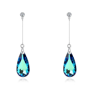 Crystal Water Drop Earrings Long Dangle Wedding Jewelry