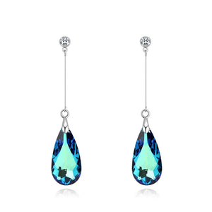 Crystal Water Drop Earrings Long Dangle Wedding Jewelry