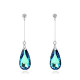 Crystal Water Drop Earrings Long Dangle Wedding Jewelry