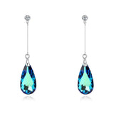 Crystal Water Drop Earrings Long Dangle Wedding Jewelry