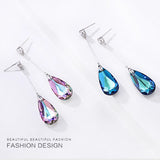Crystal Water Drop Earrings Long Dangle Wedding Jewelry