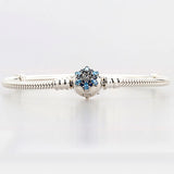 Snowflake Clasp Snake Chain Bracelet 925 Sterling Silver Bead Charm