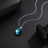 Crystal Heart Pendant Necklace 925 Silver Collares For Women