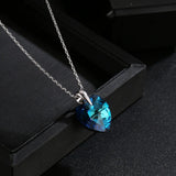 Crystal Heart Pendant Necklace 925 Silver Collares For Women