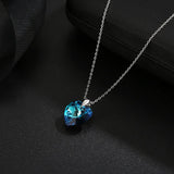 Crystal Heart Pendant Necklace 925 Silver Collares For Women