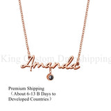 Name Projection Stone Necklace with Photos Personalized Jewelry