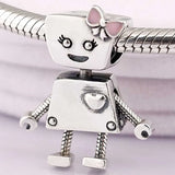 Robot Beads 925 Sterling Silver Charm Bracelet