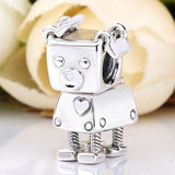 Bobby Bot Dog Beads 925 Sterling Silver Charm Bracelet Bangle DIY Jewelry
