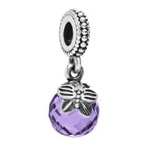 Pink & Purple Crystal Butterfly Pendant Beads for Charm Bracelet