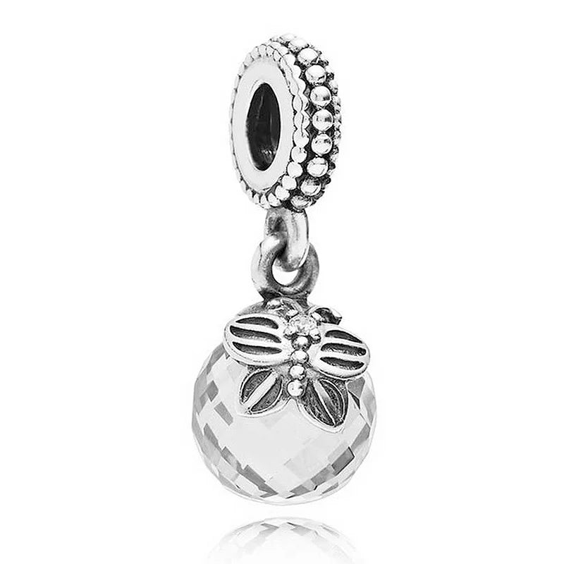 Pink & Purple Crystal Butterfly Pendant Beads for Charm Bracelet