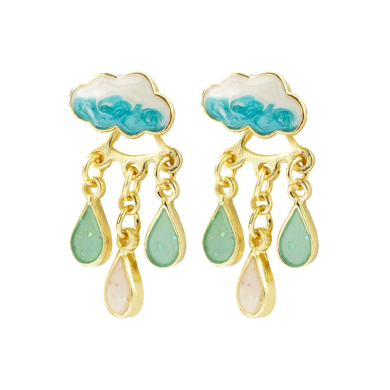 Cloud Raindrop Dangle Earrings Glaze Rain Charming Drop Jewelry Earings