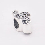 Music Note Crystal Bead 925 Silver Charm Bracelet Bangle