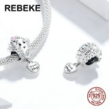 Lovely Succulent Charm Heart Pendant for Bracelets 925 Sterling Silver Jewelry