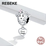 Lovely Succulent Charm Heart Pendant for Bracelets 925 Sterling Silver Jewelry