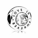 Family Love Heart Bead 925 Sterling Silver Charm Bracelet