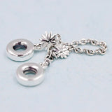 Daisy Flower Crystal Chain Beads 925 Silver Charm Bracelet